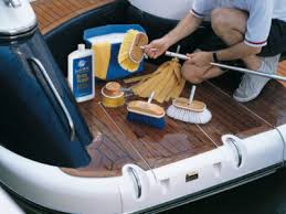 cleaning outside of boat